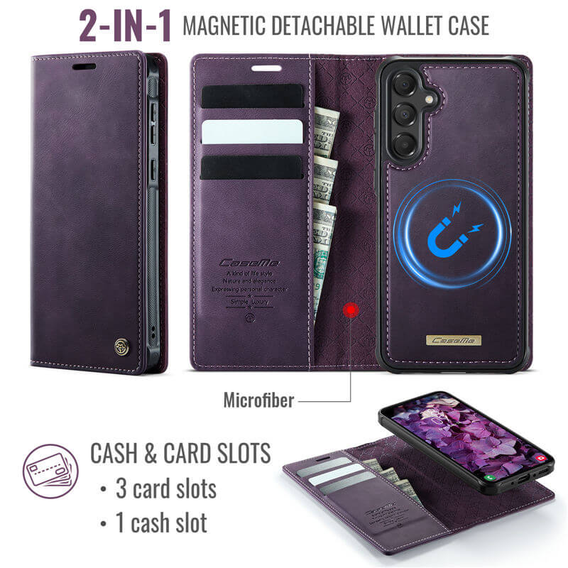 CaseMe Samsung Galaxy A35 2-in-1 Magnetic Wallet Case