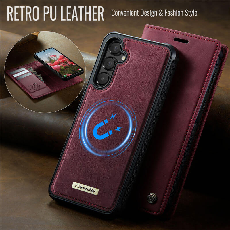 CaseMe Samsung Galaxy A55 2-in-1 Magnetic Wallet Case