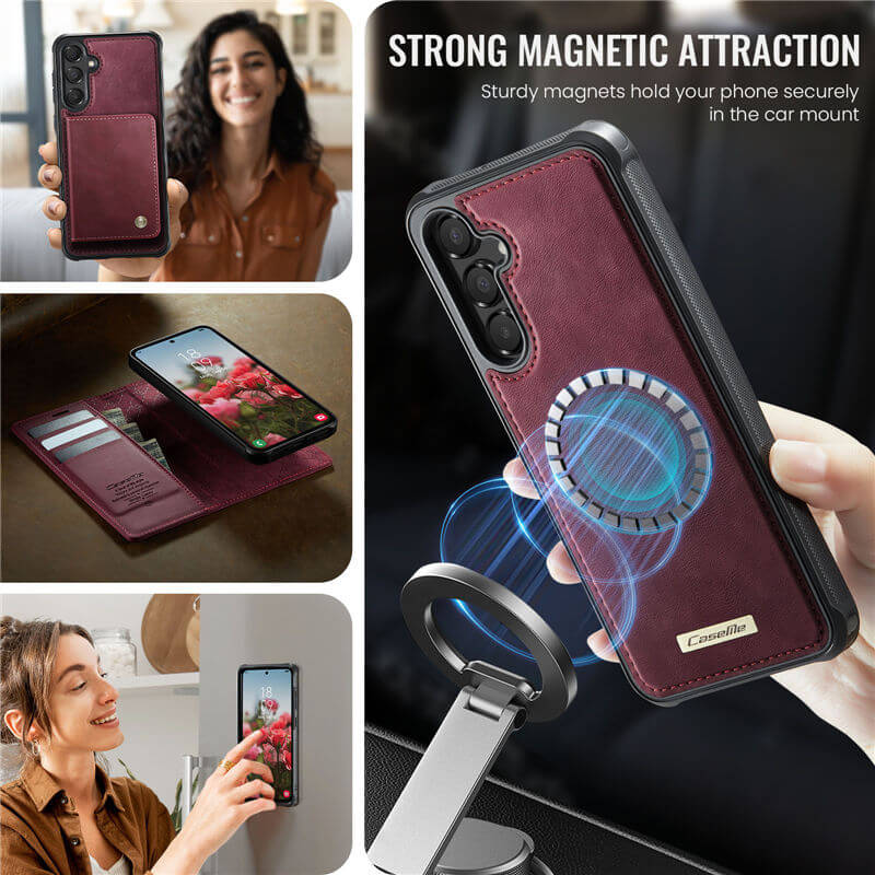CaseMe Samsung Galaxy A55 2-in-1 Magnetic Wallet Case