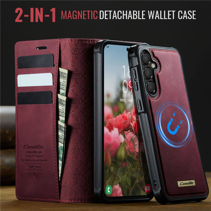 CaseMe Samsung Galaxy A55 2-in-1 Magnetic Wallet Case