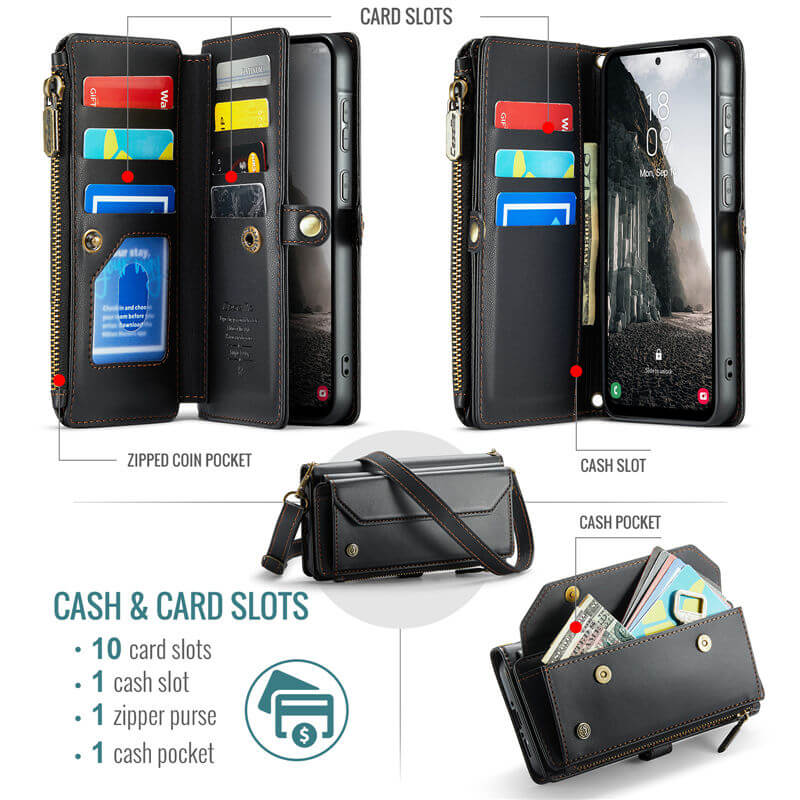 CaseMe Samsung Galaxy A36 5G Wallet RFID Blocking Crossbody Phone Case