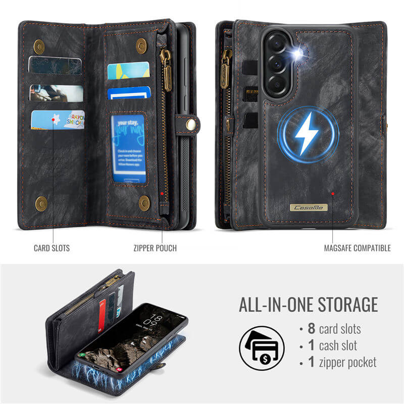 CaseMe Samsung Galaxy A37 2-in-1 Magnetic Wallet Case with Wrist Strap