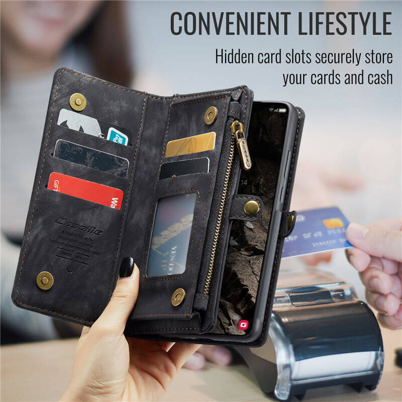 CaseMe Samsung Galaxy A37 2-in-1 Magnetic Wallet Case with Wrist Strap