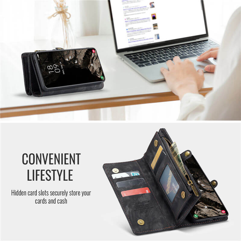 CaseMe Samsung Galaxy A37 2-in-1 Magnetic Wallet Case with Wrist Strap