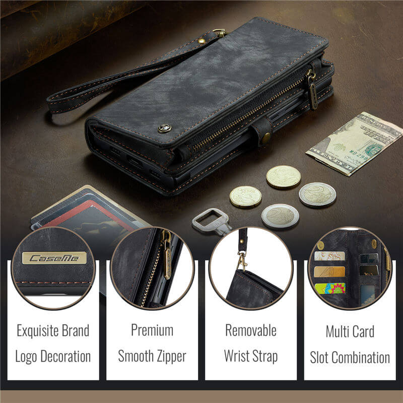 CaseMe Samsung Galaxy A37 2-in-1 Magnetic Wallet Case with Wrist Strap