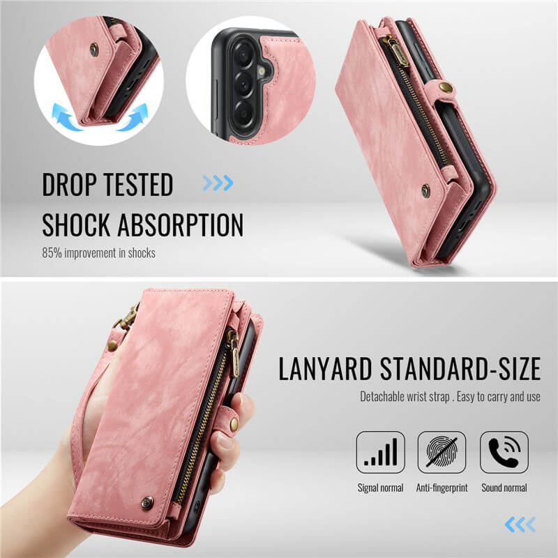 CaseMe Samsung Galaxy A37 2-in-1 Magnetic Wallet Case with Wrist Strap