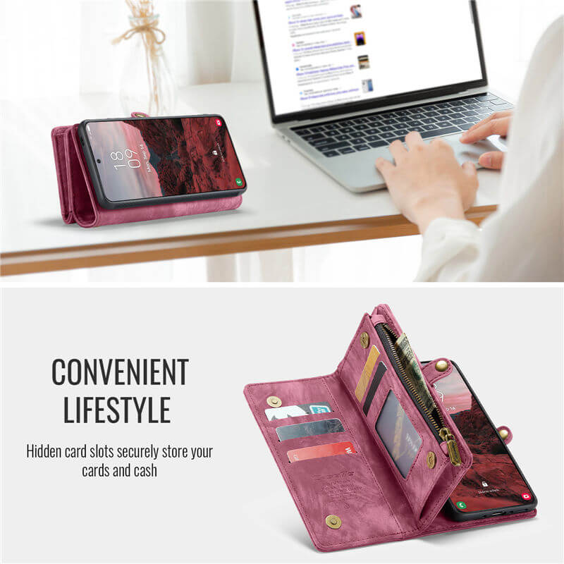 CaseMe Samsung Galaxy A37 2-in-1 Magnetic Wallet Case with Wrist Strap