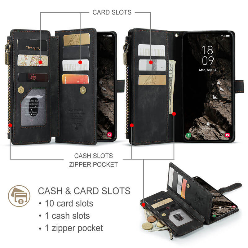 CaseMe Samsung Galaxy A37 Wallet Leather Case with Wrist Strap