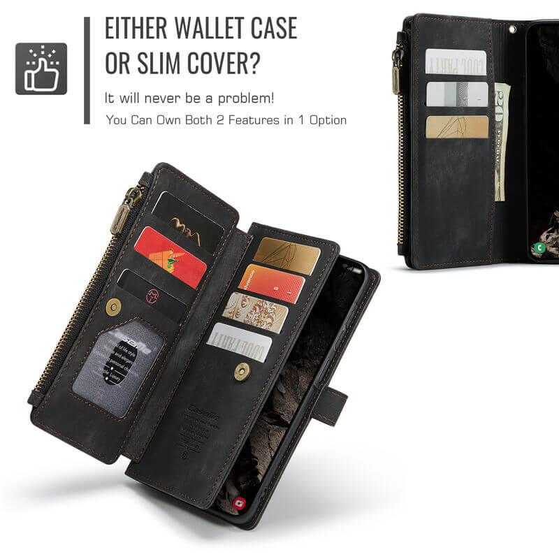 CaseMe Samsung Galaxy A37 Wallet Leather Case with Wrist Strap