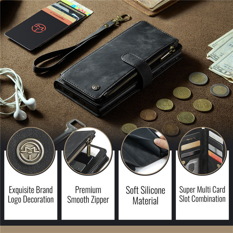 CaseMe Samsung Galaxy A37 Wallet Leather Case with Wrist Strap