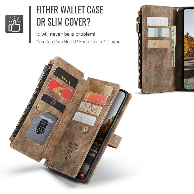 CaseMe Samsung Galaxy A37 Wallet Leather Case with Wrist Strap