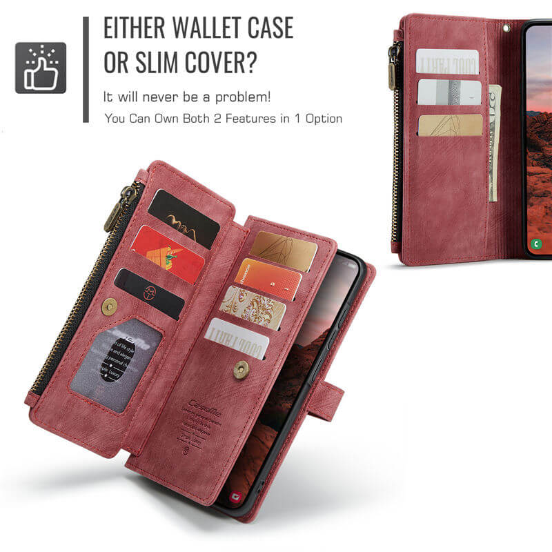 CaseMe Samsung Galaxy A37 Wallet Leather Case with Wrist Strap