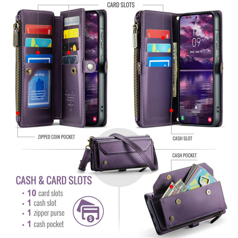 CaseMe Samsung Galaxy A37 Wallet RFID Blocking Crossbody Phone Case