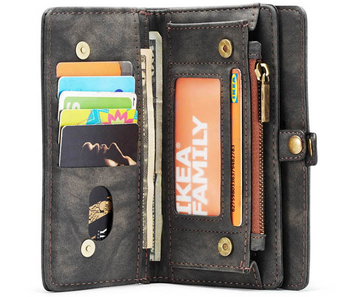 CaseMe Samsung Galaxy A40 Zipper Wallet Magnetic Detachable 2 in 1 Folio Case