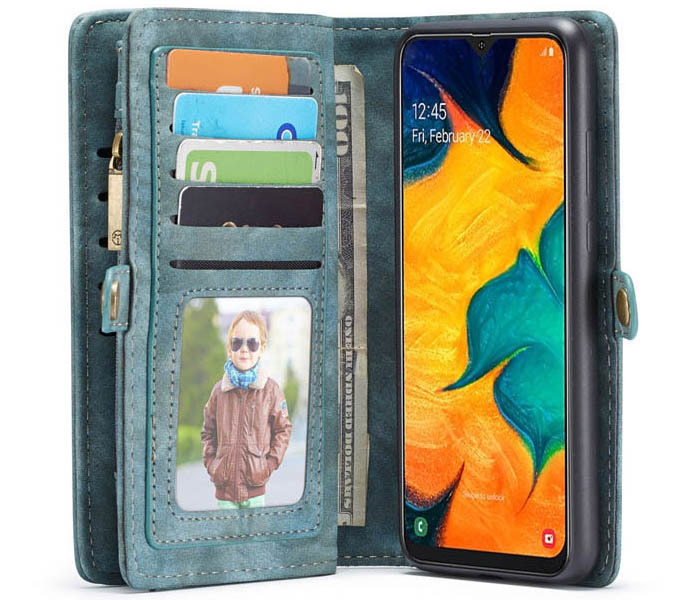 CaseMe Samsung Galaxy A40 Zipper Wallet Magnetic Detachable 2 in 1 Folio Case