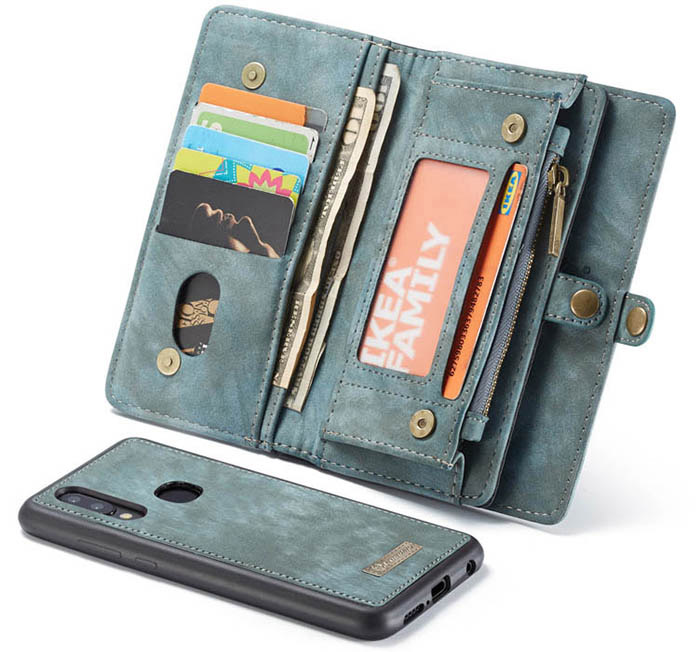 CaseMe Samsung Galaxy A40 Zipper Wallet Magnetic Detachable 2 in 1 Folio Case