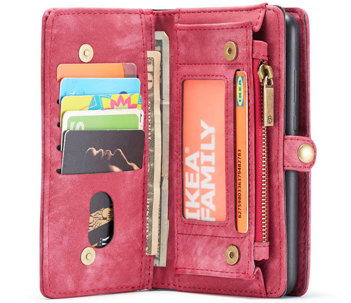 CaseMe Samsung Galaxy A40 Zipper Wallet Magnetic Detachable 2 in 1 Folio Case