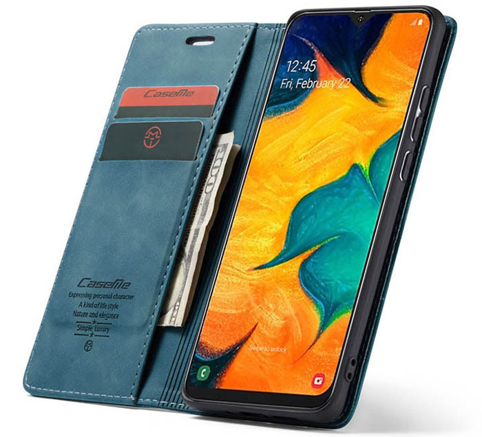 CaseMe Samsung Galaxy A40 Retro Wallet Kickstand Magnetic Flip Leather Case