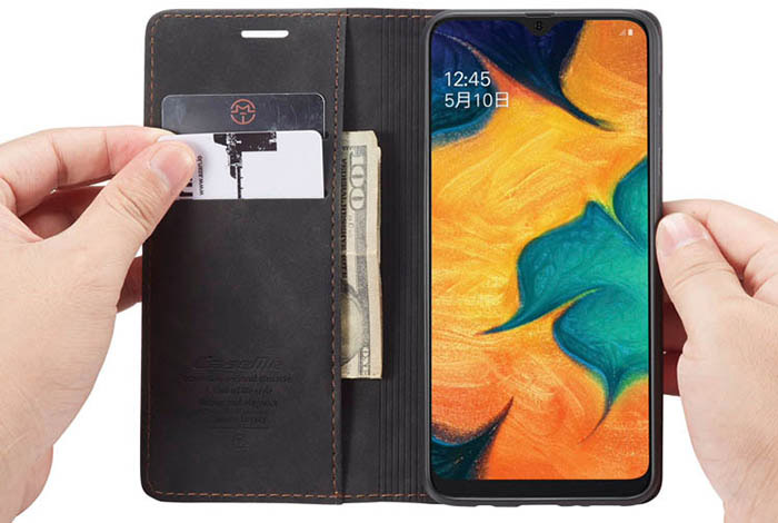 CaseMe Samsung Galaxy A40S Wallet Kickstand Magnetic Flip Leather Case