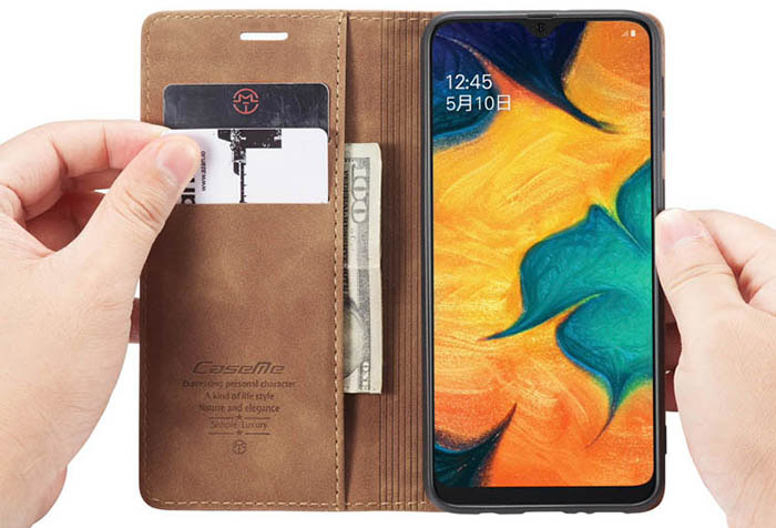 CaseMe Samsung Galaxy A40S Wallet Kickstand Magnetic Flip Leather Case