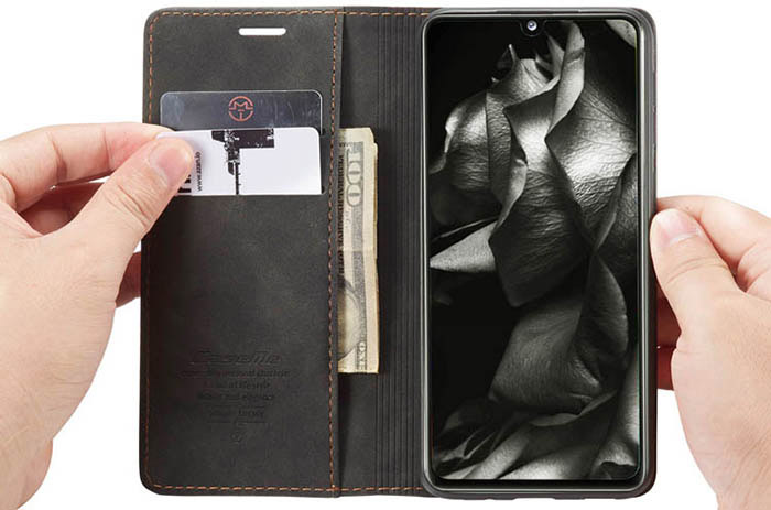 CaseMe Samsung Galaxy A41 Wallet Kickstand Magnetic Flip Leather Case