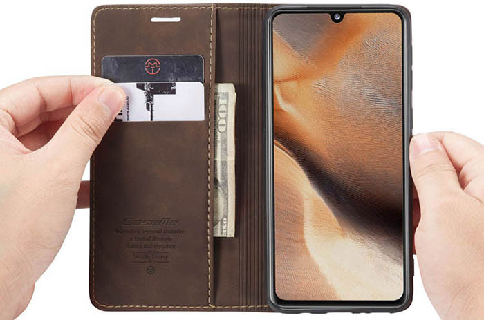 CaseMe Samsung Galaxy A41 Wallet Kickstand Magnetic Flip Leather Case