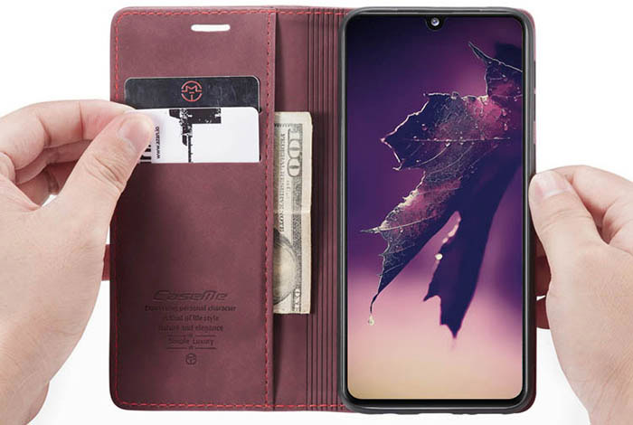 CaseMe Samsung Galaxy A41 Wallet Kickstand Magnetic Flip Leather Case