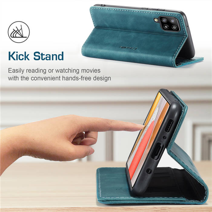 CaseMe Samsung Galaxy A42 5G Wallet Kickstand Magnetic Case Blue