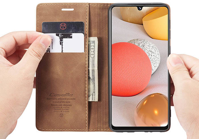 CaseMe Samsung Galaxy A42 5G Wallet Kickstand Magnetic Flip Leather Case