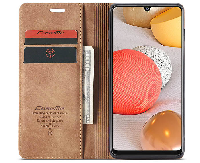 CaseMe Samsung Galaxy A42 5G Wallet Kickstand Magnetic Flip Leather Case