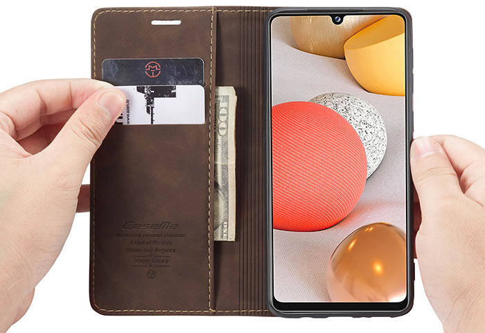 CaseMe Samsung Galaxy A42 5G Wallet Kickstand Magnetic Flip Leather Case