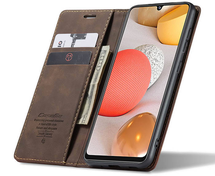 CaseMe Samsung Galaxy A42 5G Wallet Kickstand Magnetic Flip Leather Case