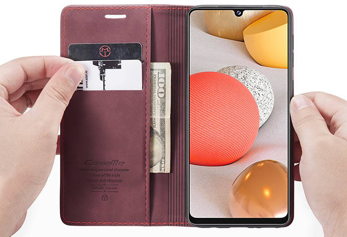 CaseMe Samsung Galaxy A42 5G Wallet Kickstand Magnetic Flip Leather Case