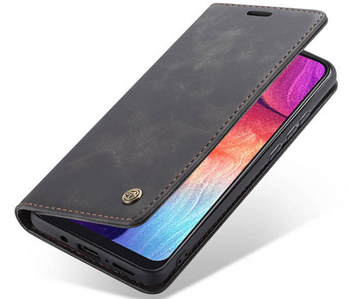 CaseMe Samsung Galaxy A50 Retro Wallet Kickstand Magnetic Flip Leather Case