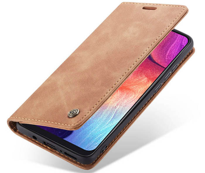 CaseMe Samsung Galaxy A50 Retro Wallet Kickstand Magnetic Flip Leather Case