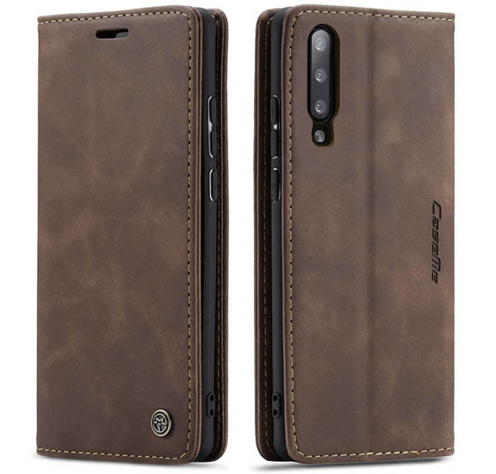 CaseMe Samsung Galaxy A50 Retro Wallet Kickstand Magnetic Flip Leather Case