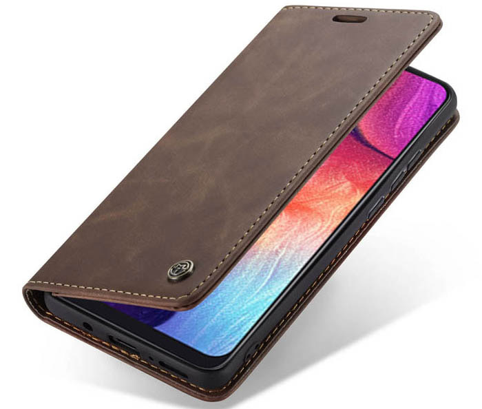 CaseMe Samsung Galaxy A50 Retro Wallet Kickstand Magnetic Flip Leather Case