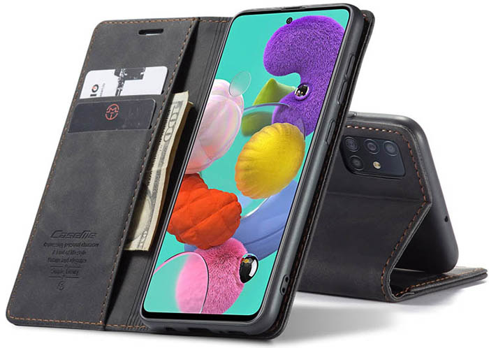 CaseMe Samsung Galaxy A51 Wallet Kickstand Magnetic Flip Leather Case