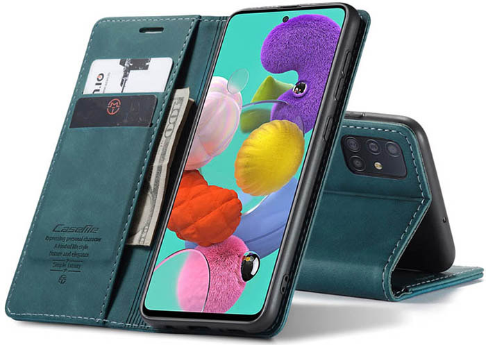 CaseMe Samsung Galaxy A51 Wallet Kickstand Magnetic Flip Leather Case