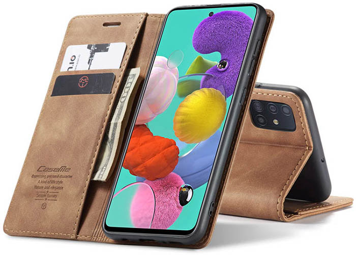 CaseMe Samsung Galaxy A51 Wallet Kickstand Magnetic Flip Leather Case