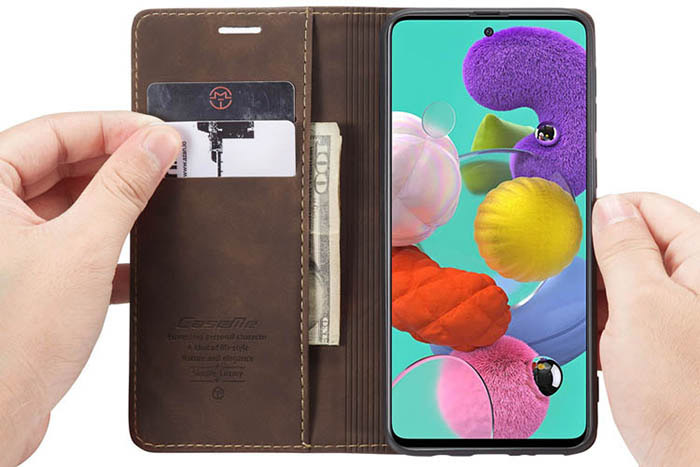 CaseMe Samsung Galaxy A51 Wallet Kickstand Magnetic Flip Leather Case