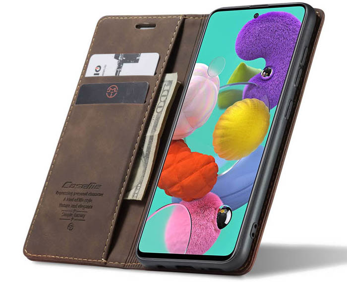 CaseMe Samsung Galaxy A51 Wallet Kickstand Magnetic Flip Leather Case