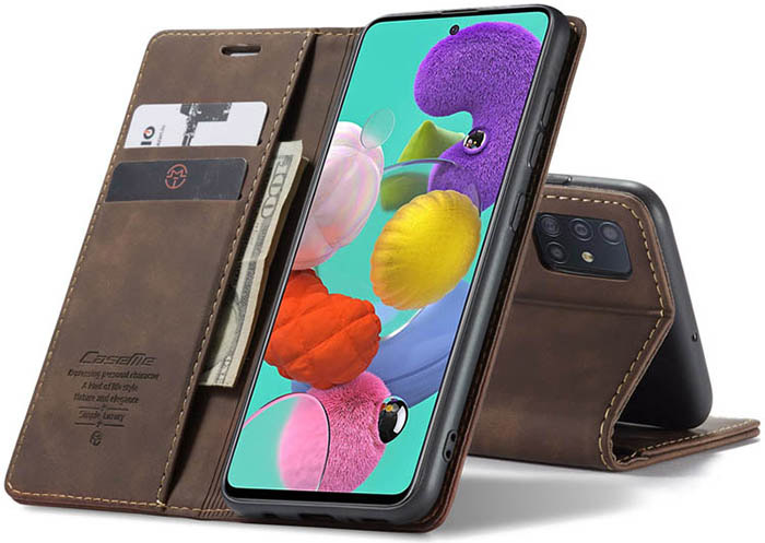 CaseMe Samsung Galaxy A51 Wallet Kickstand Magnetic Flip Leather Case