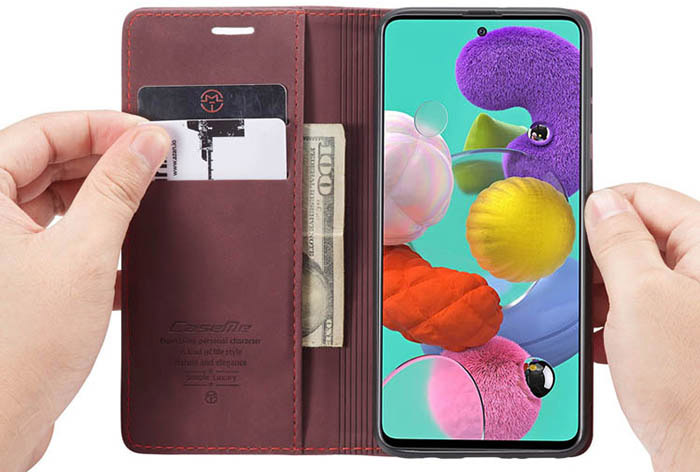 CaseMe Samsung Galaxy A51 Wallet Kickstand Magnetic Flip Leather Case