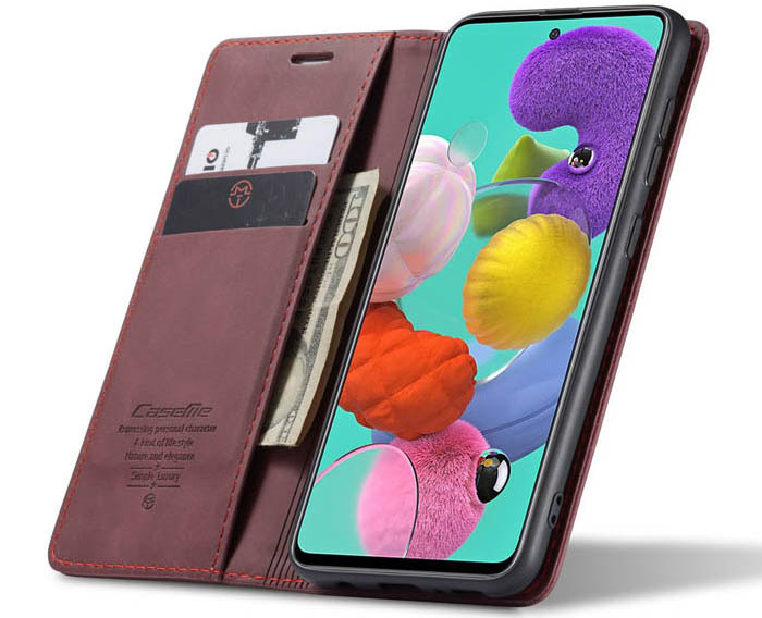 CaseMe Samsung Galaxy A51 Wallet Kickstand Magnetic Flip Leather Case