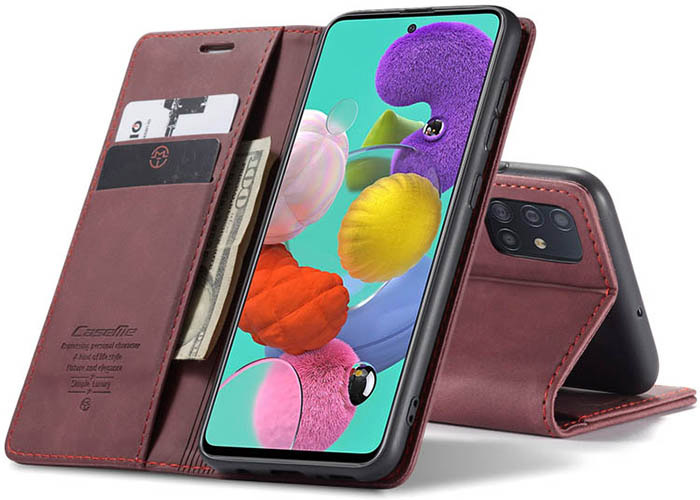 CaseMe Samsung Galaxy A51 Wallet Kickstand Magnetic Flip Leather Case