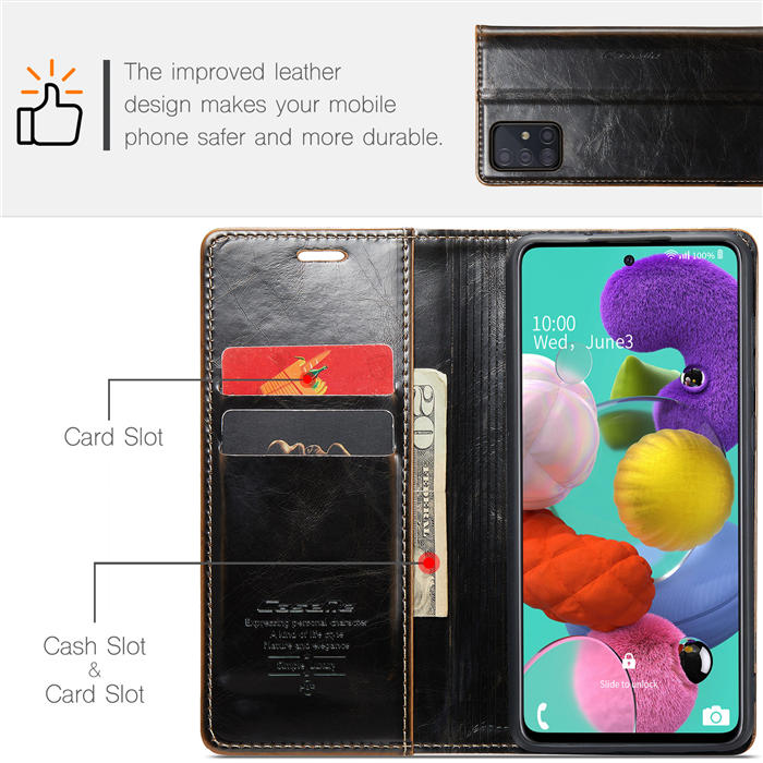 CaseMe Samsung Galaxy A51 Wallet Kickstand Magnetic Flip Case