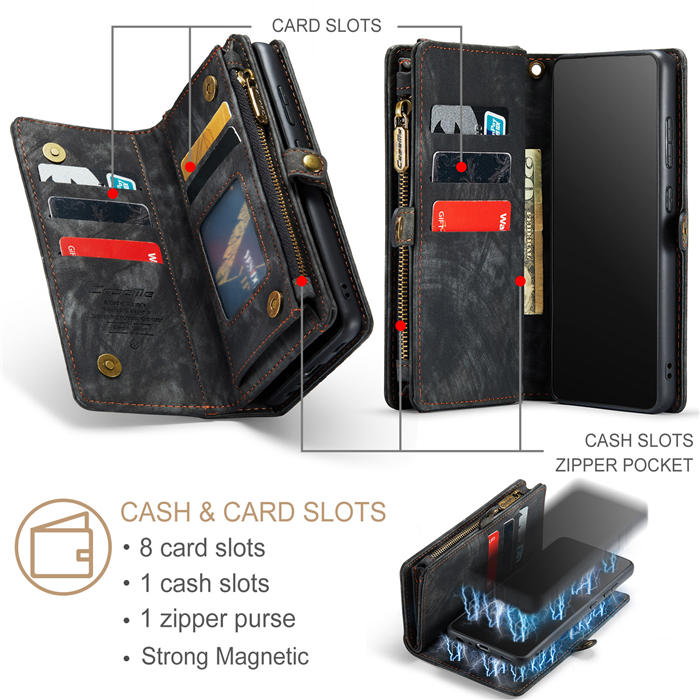 CaseMe Samsung Galaxy A52 Zipper Wallet Magnetic Detachable 2 in 1 Case