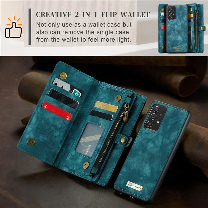 CaseMe Samsung Galaxy A52 Zipper Wallet Magnetic Detachable 2 in 1 Case