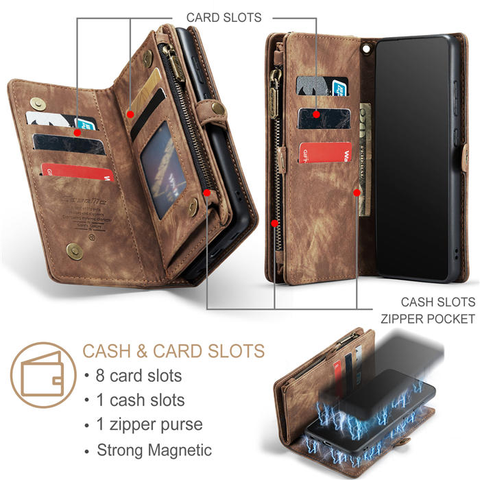 CaseMe Samsung Galaxy A52 Zipper Wallet Magnetic Detachable 2 in 1 Case